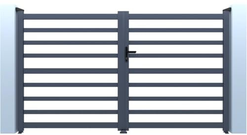 Portal aluminio calado Martin - 300 x 180 cm - Gris