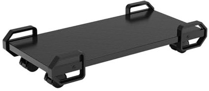 Support PC pour sol, tour PC avec 4 roulettes roulantes, support de rangement pour unité centrale mobile, tapis de jeu, boîtier PC (noir)