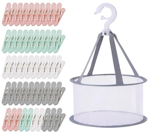 50 Pinzas Ropa, Pinzas Tender Ropa, Pinzas Ropa Que No Dejan Marca, Pinzas Ropa Fuertes, Pinzas para La Ropa de Plástico de Colores, Adecuado para Cortar Calcetines, Toallas, Ropa, Ropa Interior