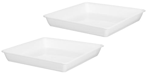 Gogogmee Soucoupe Carrée pour Plantes 2 Pièces en Plastique Blanc | Collecte L’eau, Format 11, 79 Pouces, pour Succulentes et Bonsaïs, Usage Balcon et Jardin