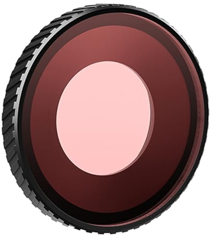 OURHZTB Filtre de plongée étanche pour caméra de sport DJI Osmo Action 5 Pro/Action 4 - Anti-buée - Rouge clair