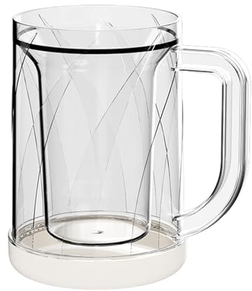 Generico Double-Walled Transparent Freezer – Beer Design with Interlayer Ice, Freezable Pint Container in Pet | Use of Refrigerator for Home Parties, Bic