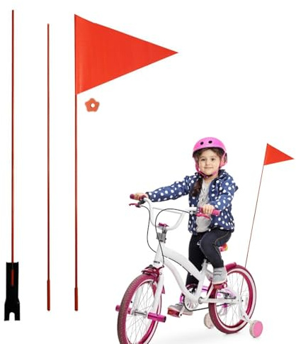 Mwqpgyh Bandera de Seguridad para Bicicletas | Bandera de Bicicleta de poliéster - de Seguridad para Remolque de Bicicleta, Altura Ajustable y Resistente a desgarros, para Ciclismo y