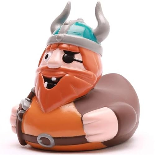 Duckshop I Badeenten Varianten Wickie & Halvar I Quietscheente I Quietscheentchen I Geschenk für Wikinger-Fans I Präsent Sammler (Badeente Halvar)
