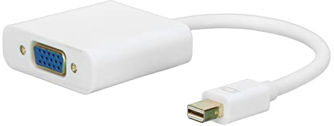 aqxreight Adaptador Mini DisplayPort a VGA, 10 bits, 162MHz, Ancho de Banda, Convertidor de Alta Velocidad a VGA para Ordenador Portátil, Escritorio, TV, Material PVC ABS
