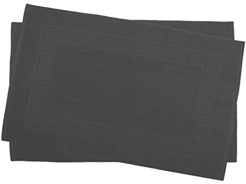 Julie Julsen 2er Pack 60 x 100 cm Badvorleger in Premium Qualität 900 gm2 in aktuellen Farben und 4 Größen aus Baumwolle Badematte Badteppich Duschvorleger Design Spirale Anthrazit