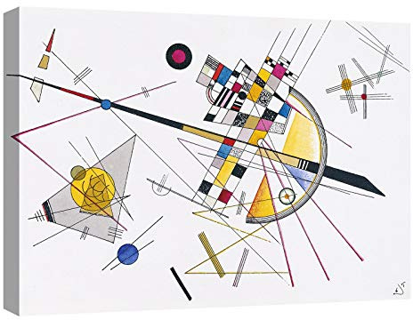 canvashop Quadro Moderno Kandinsky 100x70 cm Su Tela Canvas | Stampe Da Parete, Arredo Casa Soggiorno, Riproduzione Arte, Tensione Delicata 04