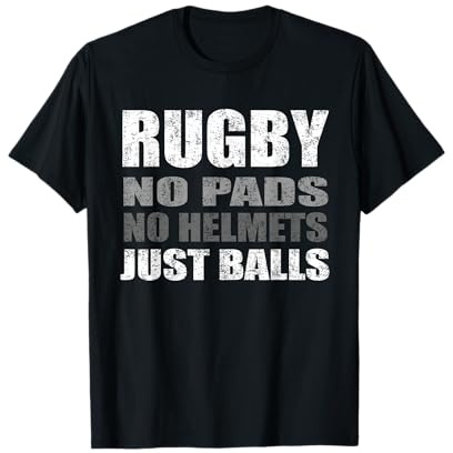 Rugby Just Balls Funny Banter for Players and Fans T-Shirt, Men, Black, 3X-Large