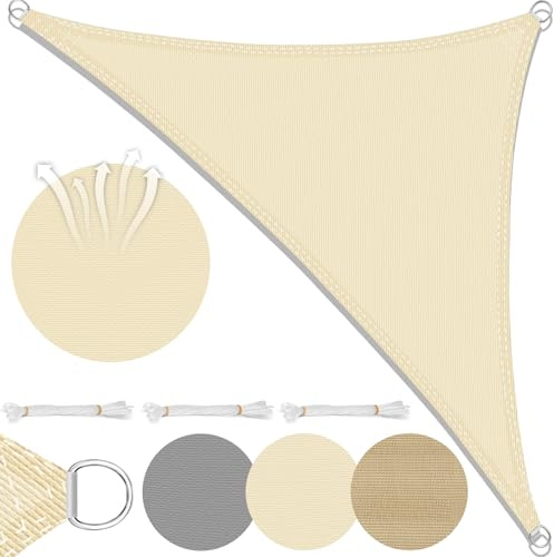 Laneetal Vela Ombreggiante Idrorepellente, Telo Parasole in HDPE Anti UV 95% Protezione Tenda da Sole per Esterno, Tenda Parasole Rettangolare,Quadrato per Giardino, Balcone, Piscina
