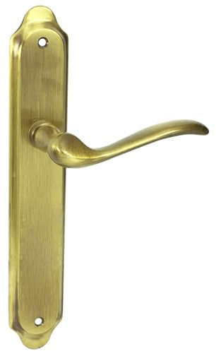 domino Türgriff Blind Drückergarnitur | Langschildgarnitur | Türklinke für Zimmertür, Bürotür, Kellertür & Innentür | L-Form | Türbeschläge aus Messing | Bronze Türdrückergarnitur | TULUZA M3
