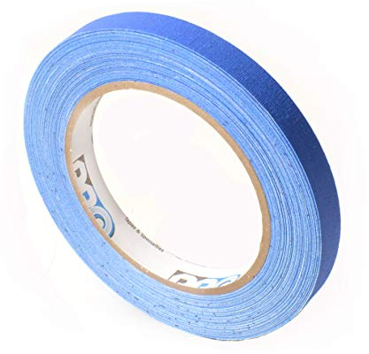 Pro Tapes Permacel Pro-Gaff Cinta de tela fluorescente de tela – 12 mm de ancho – rollo de 23 metros de largo – Cinta adhesiva para manualidades (azul fluorescente)