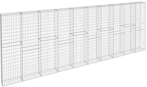 Festnight Gabion för staket,Garden Galvaniserad Steel Gabion,Trädgård Stål Mesh Bur,Trädgårdsbur,Metallbur,Metallisk Gabion 600x30x200 cm