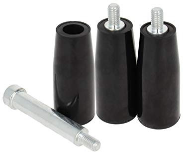 Othmro Lot de 3 poignées tournantes en bakélite noire M6 × 50 mm, poignée filetée mâle, poignée rotative pour fraiseuse, tour, rectifieuse