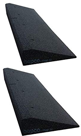 bepco Bordsteinkanten-Rampe 2er Set (2 Stück), LxBxH: 100 x 25 x 10 cm aus Gummi (schwarz) Auffahrrampe,Türschwellenrampe, mit eingelagerten Unterlegscheiben zur Befestigung