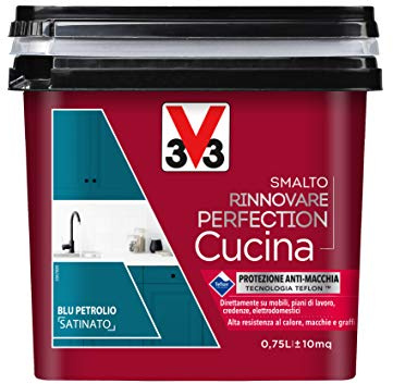 V33 Smalto Rinnovare Perfection Cucina Blu Petrolio Satinato 0,75L