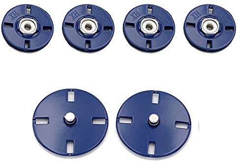 5Pcs/Set Snap Buttons Metal Buckle Buttons Invisible Buckle for Coat Clothing Sewing Accessories (#04 Navy Bule, 25mm)