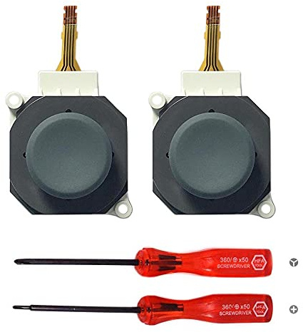 Partsatoz Lot de 2 joysticks analogiques 3D avec joystick de rechange pour Nintendo 2DS, 3DS, 3DS, XL, LL (ne convient pas aux nouveaux 3DS, 2DS, 3DS, 3DS, XL et LL)