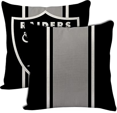 2pcs Football Style Throw Pillow Covers 18 x 18 Inch Linen Material Pillow Case Decoration for Las Vegas Home Sofa Couch
