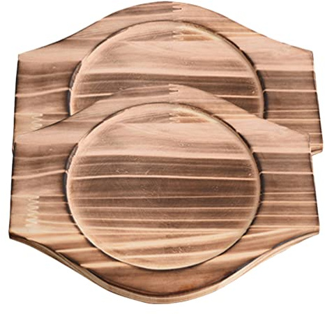 UPKOCH Household Pot Mat 9.44X7.87 Inch Wooden Base Multi-Function Casserole Holder with Handles Heat Resistant Kitchen Accessory for Soup Pots and Hot Dishes