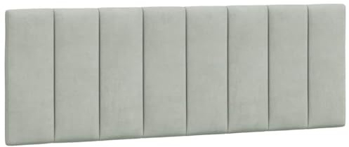 vidaXL Coussin de tête de lit Hanko Gris Clair 140 cm Velours