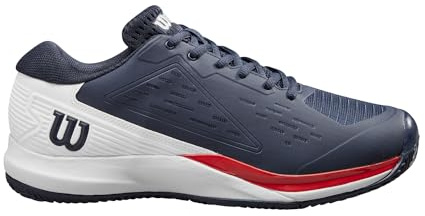 Wilson Rush Pro Ace Tennis Shoe for Clay Court, Men's, Size 9, Navy Blazer/White/Infrared