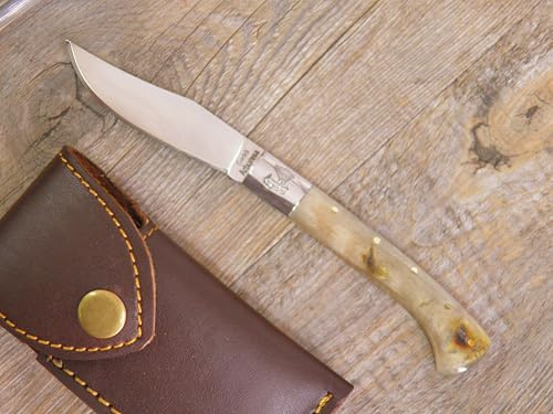 Generico COLTELLO ARTIGIANALE SARDO 18 CM ARBURESA con anima lama da 7 cm manico in CORNO di MUFLONE arbus pattada incisione gratuita come immagine