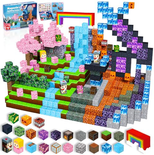 GraceDuck Magnetische Bausteine - 150 Stück Magnetbausteine Bauwelt Dunkles Waldschloss - Magnetische Bauwelt Spielzeug für Junge und Mädchen - Magnetic Blocks Geschenke für Kinder ab 5 6 7 8 9 Jahre
