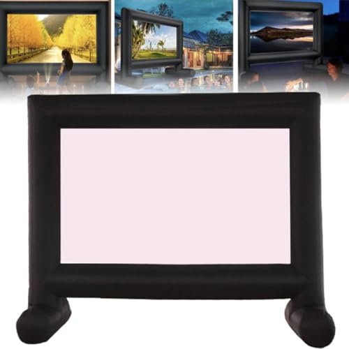 ZHPPED Inflatable movie screen, Inflatable Projector Screen Outdoor with Quiet Fan, Blow up Mega cinema screen Theater Projector Screen for Backyard Party Travel,14ft