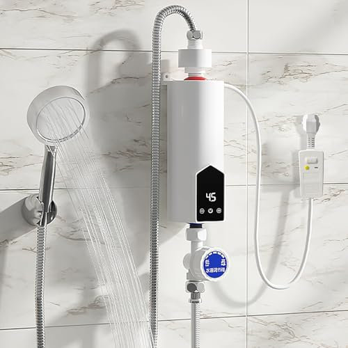 AUORUSI 5500 W elektrischer Durchlauferhitzer, 220 V elektrischer Warmwasserbereiter 100 Liter, schnelles Aufheizen in 3 Sekunden, geeignet für Duschen und Küchen