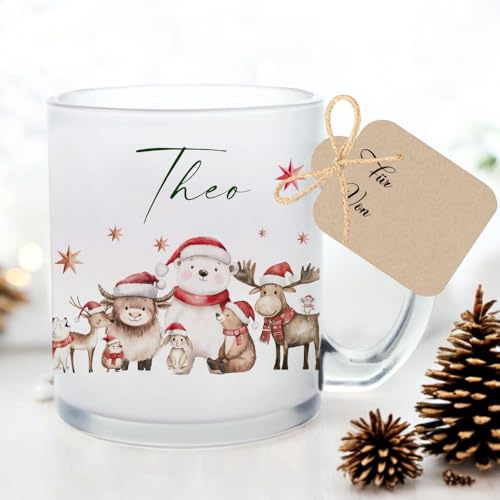 Manufaktur Liebevoll Tasse Weihnachten: Glühweintasse mit Namen, personalisiert, Nikolaus-Geschenk für Frauen und Männer