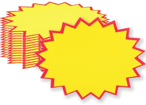 Lucktao 140 Stück Preisschilder, Starburst Zeichen Price Etikett, Flohmarkt Preisschilder, Blanko Fluoreszierende Preisetiketten, für Verkaufsförderung Supermärkten Geschäft Party Favors(11X8cm)