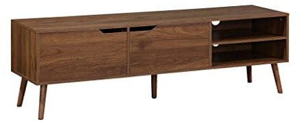 sweeek - TV-Möbel mit Nussbaumdekor, 2 Türen, 1 Regal, 160 cm - Nepal