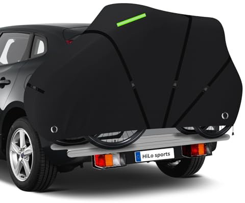 GJMZTQG Telo Bicicletta da Esterno,Copertura Protettiva per portabici,Grande Copertura per Bicicletta Oxford 600D per 2 Biciclette, Impermeabile, Resistente all'inverno, 210 * 115 * 80 cm (Schwarz)
