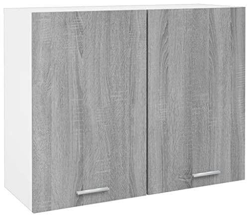 Myheimly Küchenschrank,Unterschrank Küche, Küchenmöbel, Küchenzeile,Standschrank Küche,Wandschränke,Aufbewahrungsschrank Hängeschrank Grau Sonoma 80x31x60 cm Holzwerkstoff