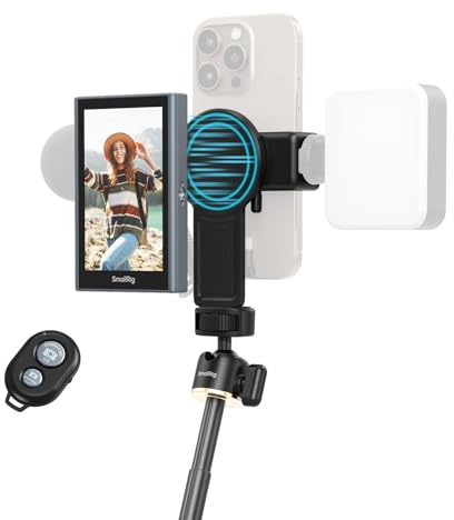 SMALLRIG Wireless Monitor, Magnetischer Selfie Monitor für iPhone/Android, Telefonmonitor mit Blitzschuh,Schnellhalterung für MagSafe, 2 Stunden Akkulaufzeit, 10 m Reichweite – 4851B