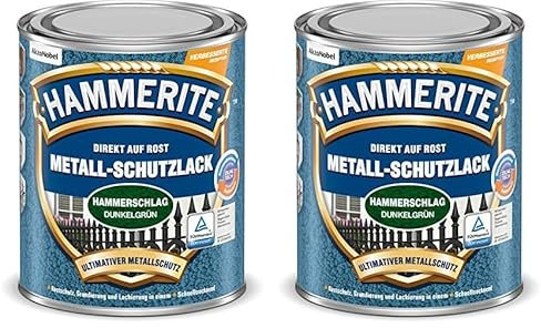Hammerite MSL HAMMERSCHLAG DUNKELGRUEN 2,5L Metallschutzlack (2er Pack)