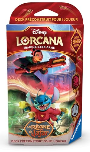 Ravensburger Disney Lorcana TCG: Deck preconstruido 1 jugador El reino de Jafar - Mulan & Stitch, desde 8 años