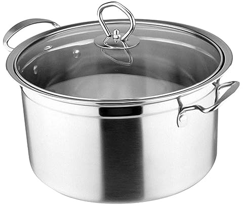 IMIKEYA Olla De Acero Inoxidable Para 16 Cm, Con Fondo Simple, Tapa Irrompible, Apta Para Cocina Doméstica y Eléctrica, Utensilio Multifuncional Para Sopas y Guisos