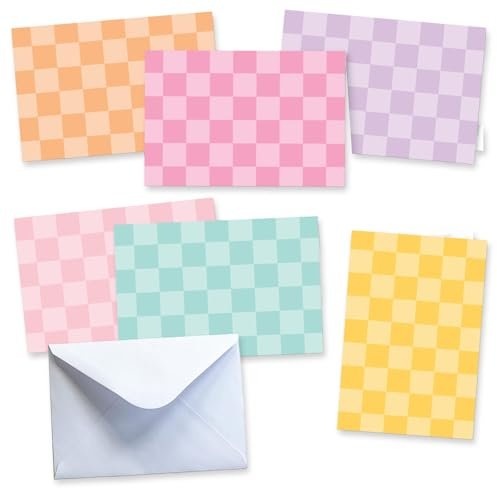 AstraGlam 24 Blanko Karten zum Selbstgestalten 6x4 – Set de tarjetas de felicitación en estilo retro, tarjetas en blanco con sobres, postales en blanco, set de papelería para invitaciones y mensajes