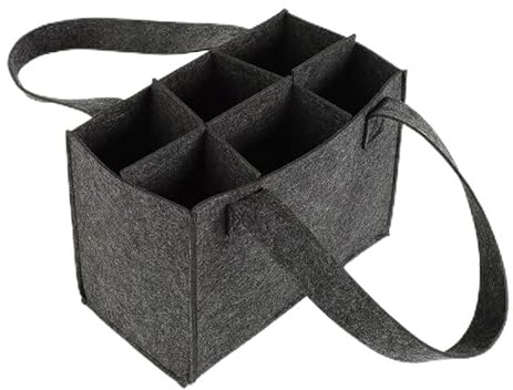 Männerhandtasche Bier Flaschentasche Filz 6 Flaschen Getränketasche mit Flaschenöffner Filztasche Flaschenträger Bierträger Getränketräger Flaschenkorb für Männer Frauen Wasserflaschen Wein Bier Party