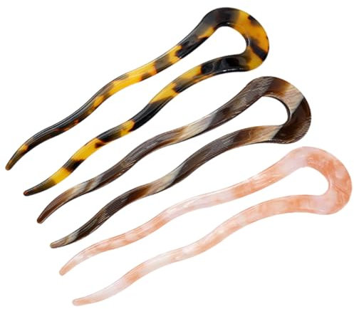 Veemoon 3pezzi Forcine Per Capelli Forma Di u in Acetato Fermaglio Per Capelli Da Donna Leggero e Confortevole Resistente e Non Deformabile Adatto Per Feste Giorno e Altre Occasioni