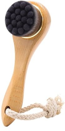 Nudorpn Spazzola a secco per pelle secca | Dry Brushing Peeling | Setole naturali e manico in legno peeling spazzola massaggiante per viso, naso, collo, mascella, donna e uomo