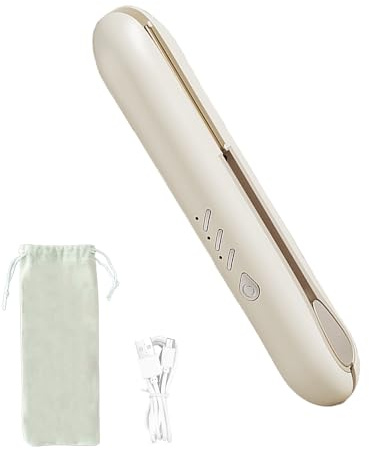 Mini Piastra per Capelli da Viaggio, Portatile Piastra Riscaldante Senza Fili per Capelli Corti, 2 in 1 Hair Straightener in Ceramica Ricaricabile con Temperature 3 Livelli per Stili Ricci e Lisci