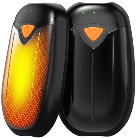 Chauffe-Mains électriques Rechargeables, Lot de 2, 8000 mAh, Chauffage de Poche, Chauffe Rapide en 3 Secondes jusqu'à 50 °C, Léger, Élégant, Sécurité, Chauffe Main Chasse Golf Ski Gaming