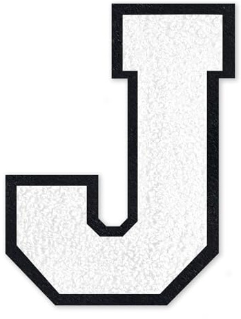 QianSiLi Buchstaben Zum Aufbügeln, Bügelflicken Weiß Patches Zum Aufbügeln Für Hut Jacke Jeans Rucksäcke DIY Dekoration (11,45cm,Weiß,J)