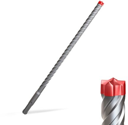 Professional SDS-plus Bohrer 10 x 265 mm – Ultra Hochleistungsbohrer für Stahlbeton und Mauerwerk – Der gesamte Kopf des Bohrer ist aus Vollmetalllegierung gefertigt für extreme Haltbarkeit