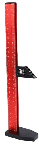Ejoyous Höhenlineal für die Holzbearbeitung, Tiefenmesser aus Aluminiumlegierung für Tischkreissägen und Fräser, Präzises Messwerkzeug für Holzarbeiter, Metrische und Zoll-Skalen