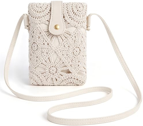 Poeruse Crochet Handbags, Summer Straw Bag, Straw Crossbody Bags for Women, Summer Beach Travel Clutch Handbag