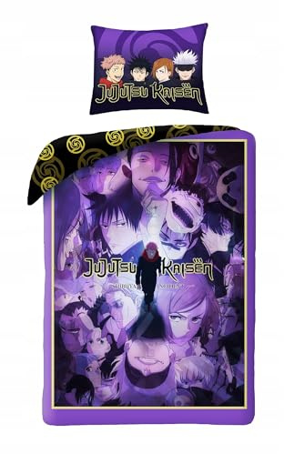 Halantex Sängkläder Jujutsu Kaisen Shibuya Incident – Megumi Fushiguro Yuji Itadori – Påslakan 140 x 200 cm med örngott 70 x 90 cm – Mikrofiber – Multifärg