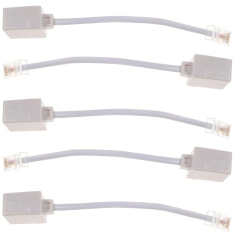 TOYANDONA Adattatore Convertitore Rj11 a Rj45 5 Pezzi, Cavo Adattatore Ethernet a Telefono Fisso, Materiale Abs Rame, Connessione Istantanea per Rete Telefonica Domestica